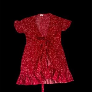 Red polka dot dress